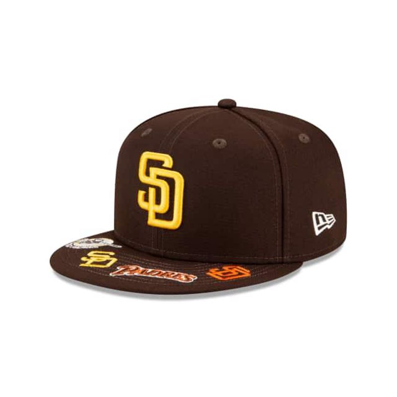 MLB San Diego Padres Visor Hit 59Fifty Fitted (FLS9781) - Brown New Era Caps